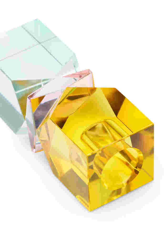 Candle holder in crystal glass, Gul/Pink/Mint, Packshot image number 1