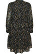 Dress with all-over print and a ruffle layer, Black, Packshot image number 1