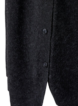 Melange knit dress with buttons, Dark Grey Melange, Packshot image number 3