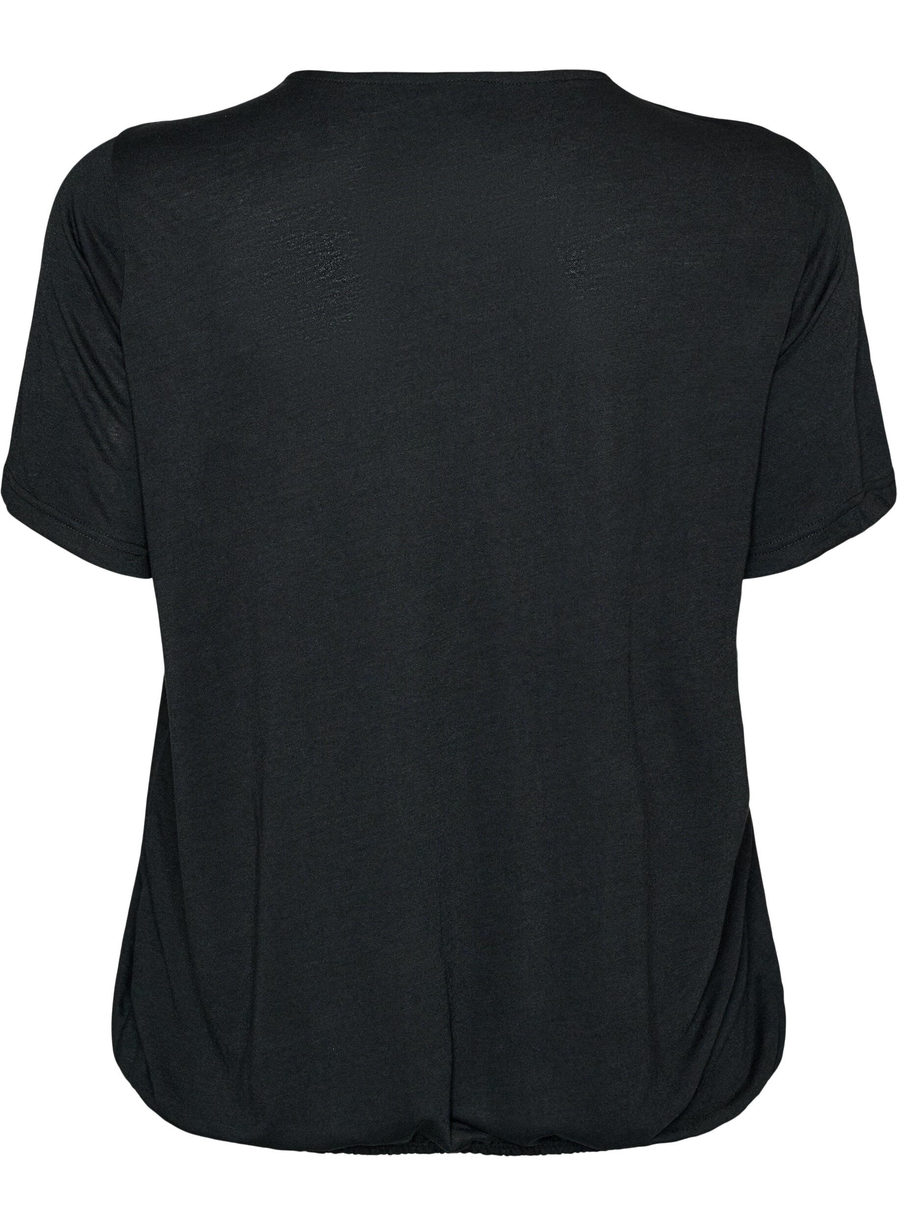 ZizzifashionBlouse with lace insert and balloon sleeves, Black, Packshot image number 1