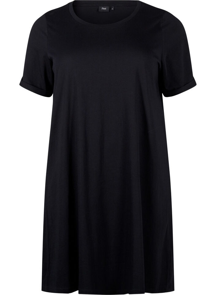 Cotton t-shirt dress, Black, Packshot image number 0