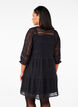 Short lace dress with 3/4 sleeves, Black, Model image number 1