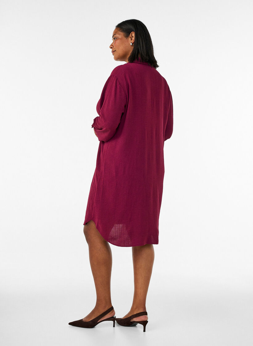 Long shirt with a light texture, Red, Model image number 2