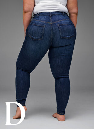 Super slim jeans with high waist, Dark Blue, Model image number 9