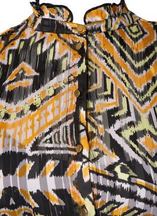 Printed midi dress with buttons, Yellow Aztec AOP, Packshot image number 2