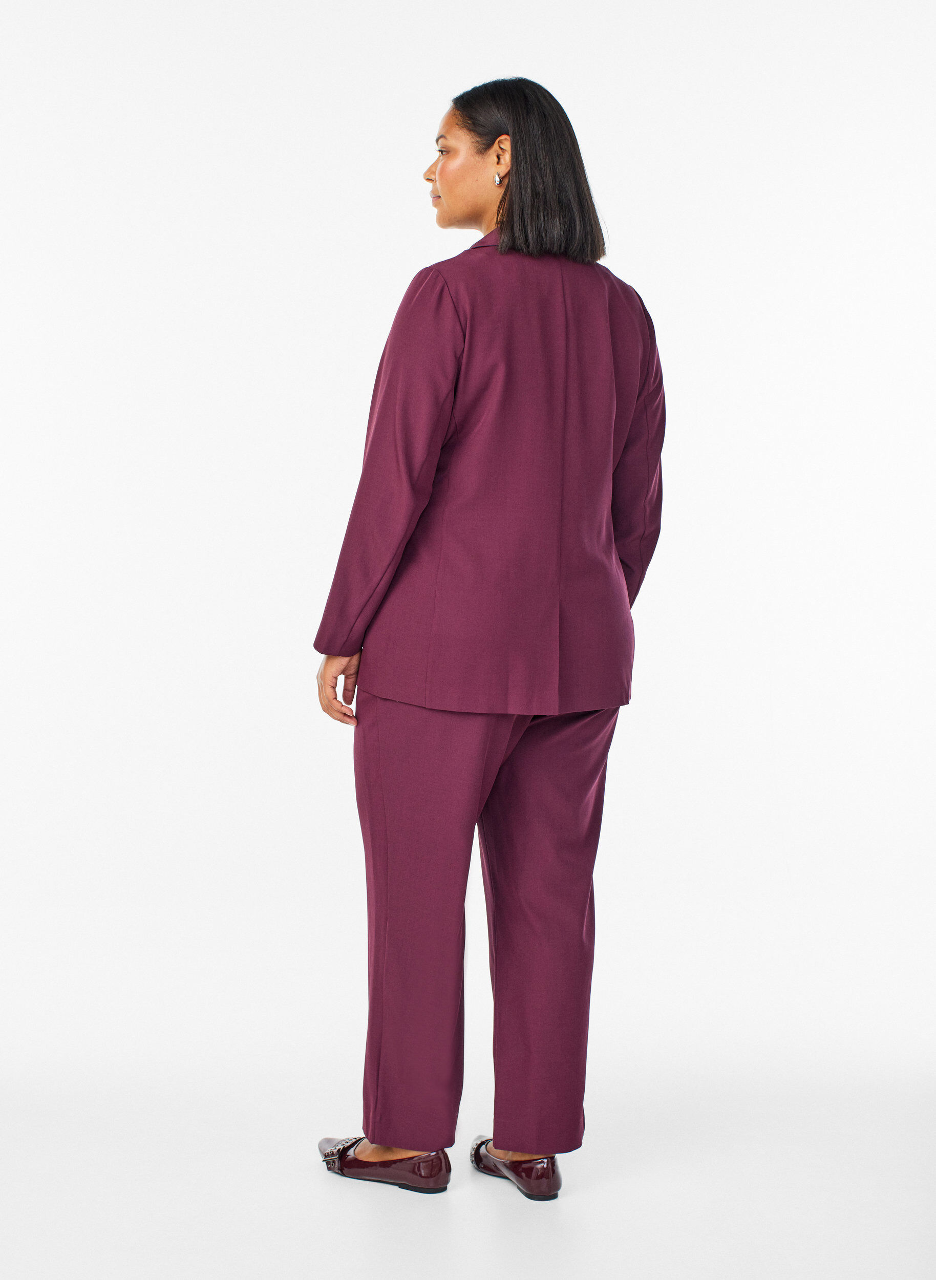 ZizzifashionLoose trousers with pockets, Dark Bordeaux, Model image number 1