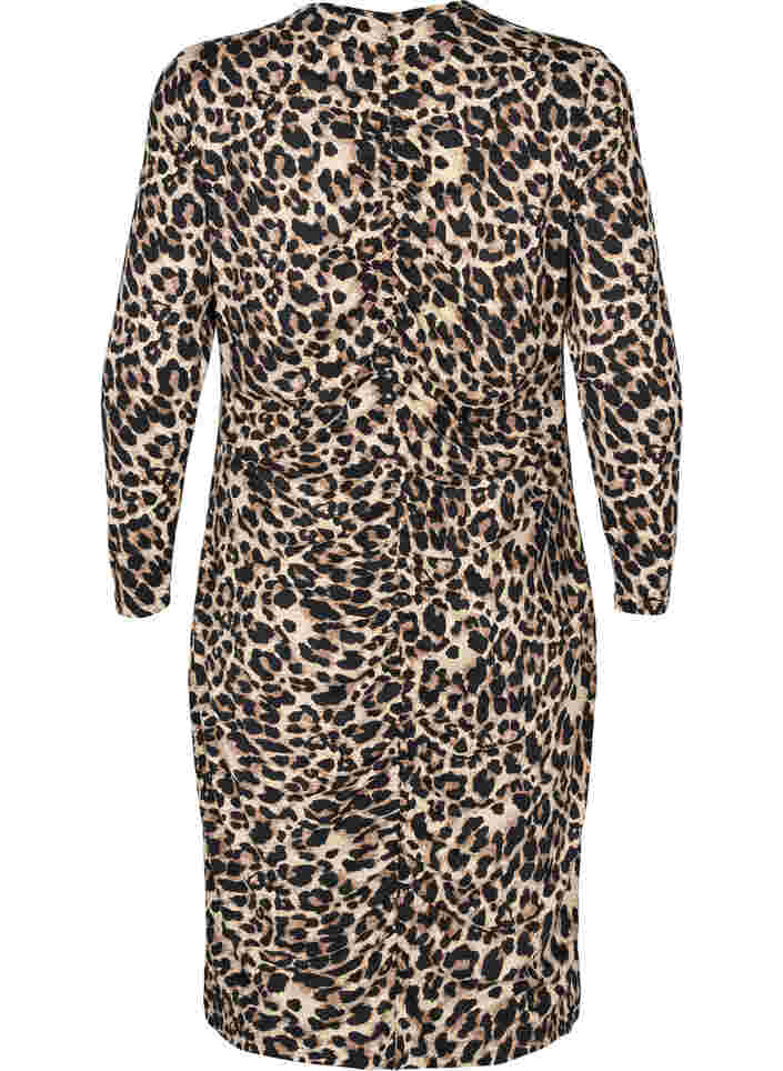 Long sleeve dress in leopard print, Leo, Packshot image number 1