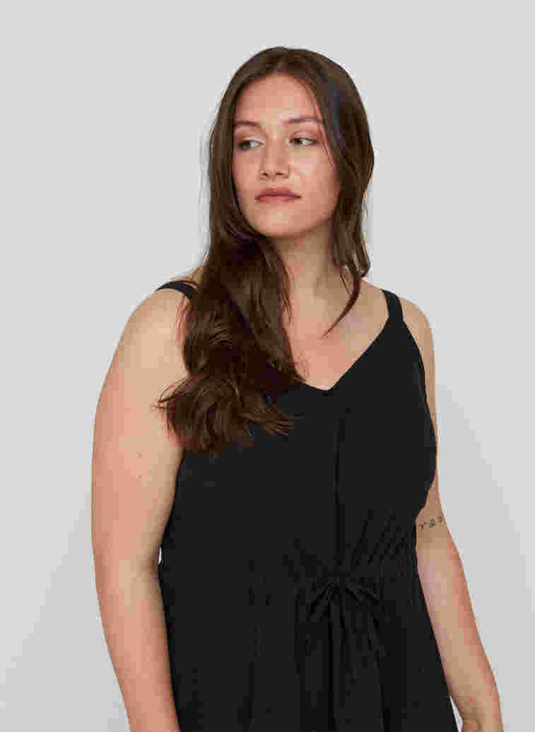 Maxi dress with smock, Black, Model image number 2