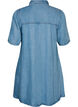 Denim dress in lyocell with buttons and short sleeves, Light Blue, Packshot image number 1
