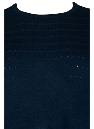 Textured knitted top with round neck, Navy Blazer, Packshot image number 2