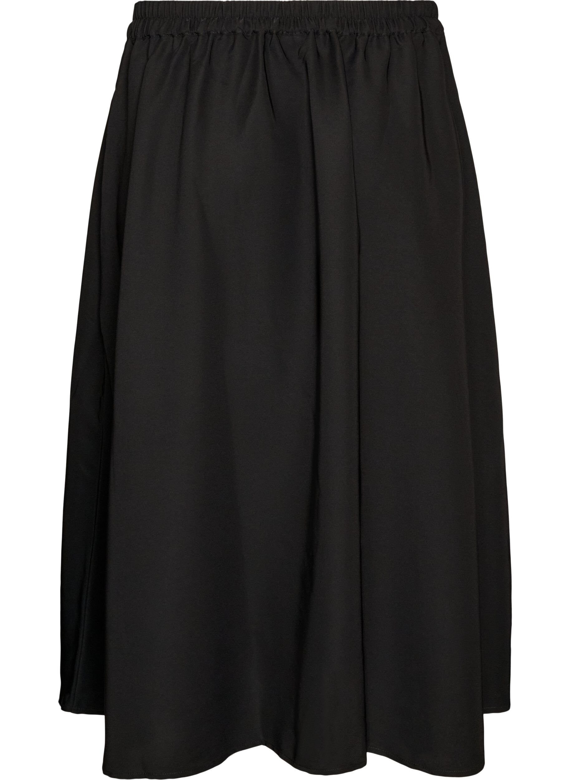 ZizzifashionA-line maxi skirt with pockets, Black, Packshot image number 1