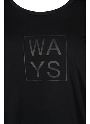 Short-sleeved cotton t-shirt with a print, Black WAYS, Packshot image number 2