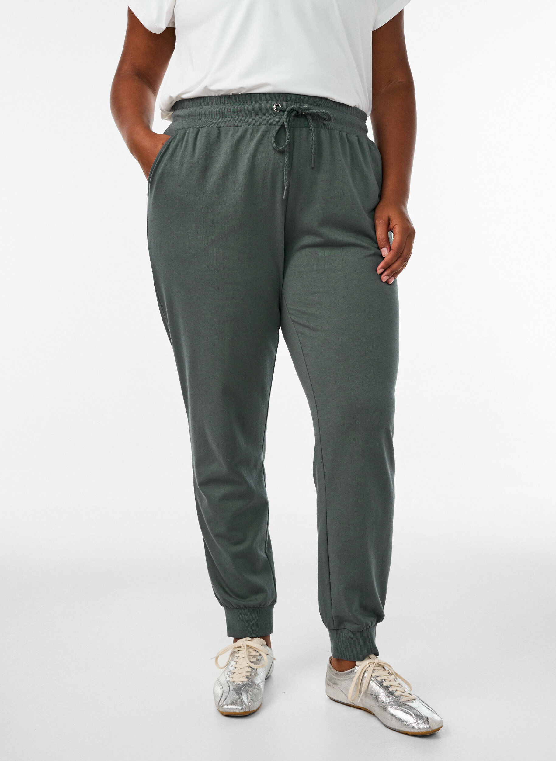 ZizzifashionLoose tracksuit trousers with pockets, Green, Model image number 2