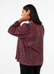 Long-sleeved blouse with glitter and pattern, Red, Model image number 2