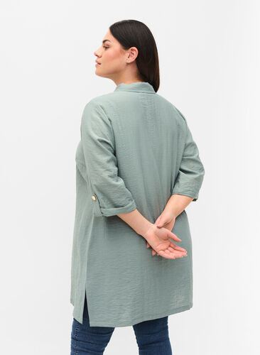 Long shirt with 3/4 sleeves, Thyme, Model image number 1