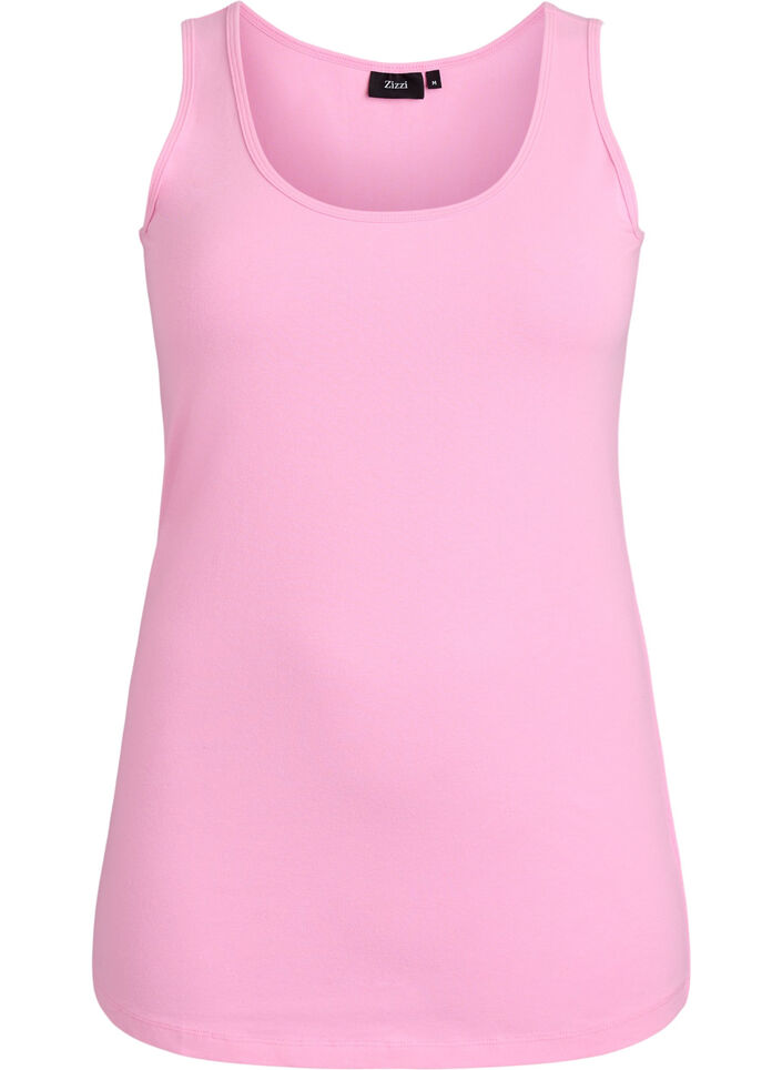 Solid color basic top in cotton, Pink, Packshot image number 0
