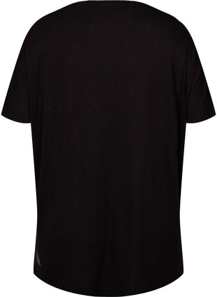 Training t-shirt in viscose with round neckline, Black, Packshot image number 1