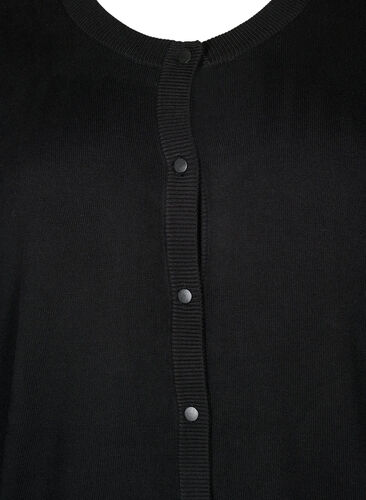 Viscose knit cardigan with buttons, Black, Packshot image number 2