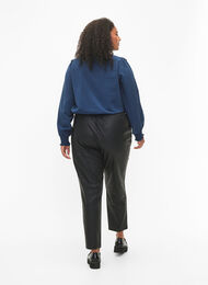 Imitated leather pants with pockets, Black, Model