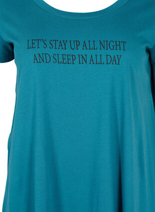 Short-sleeved nightdress in cotton, Dragonfly TEXT, Packshot image number 2