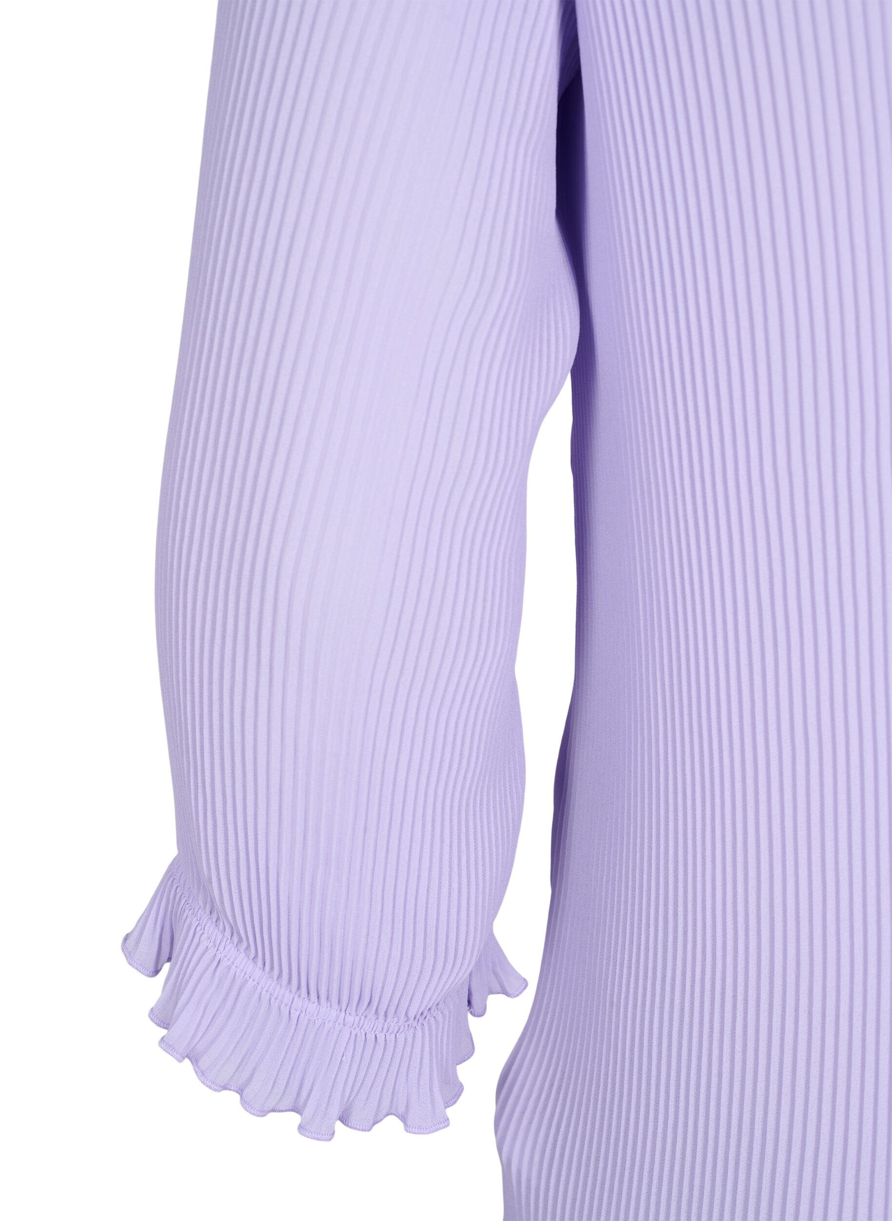 Zizzifashion Pleated top with 3/4 sleeves, Lavender, Packshot image number 3