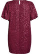 Short sequin dress with puff sleeves, Dark Bordeaux, Packshot image number 1