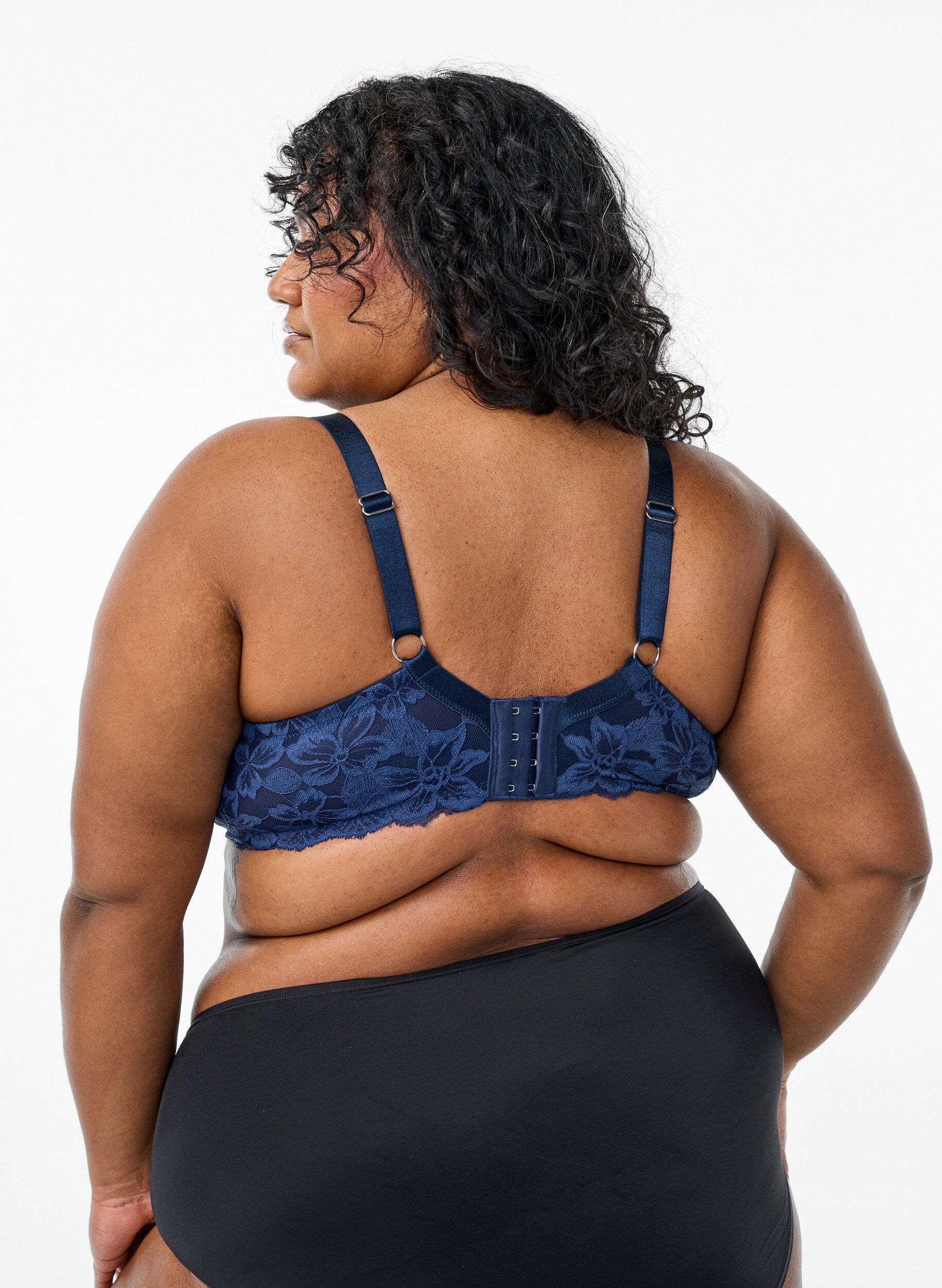 Zizzifashion Lace bra with moulded cups, Blue, Model image number 2