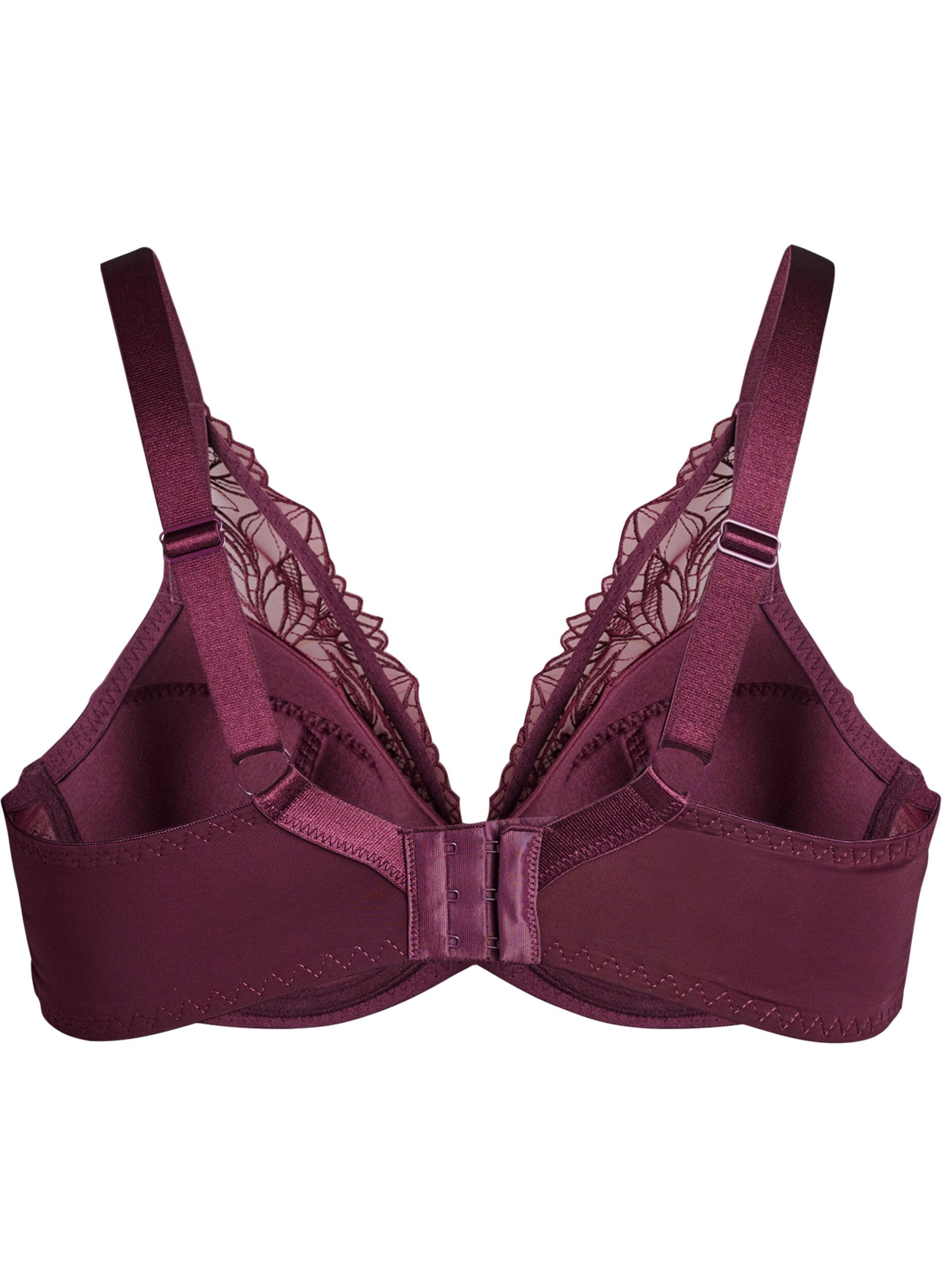 ZizzifashionPadded lace bra with underwire, Red, Packshot image number 1