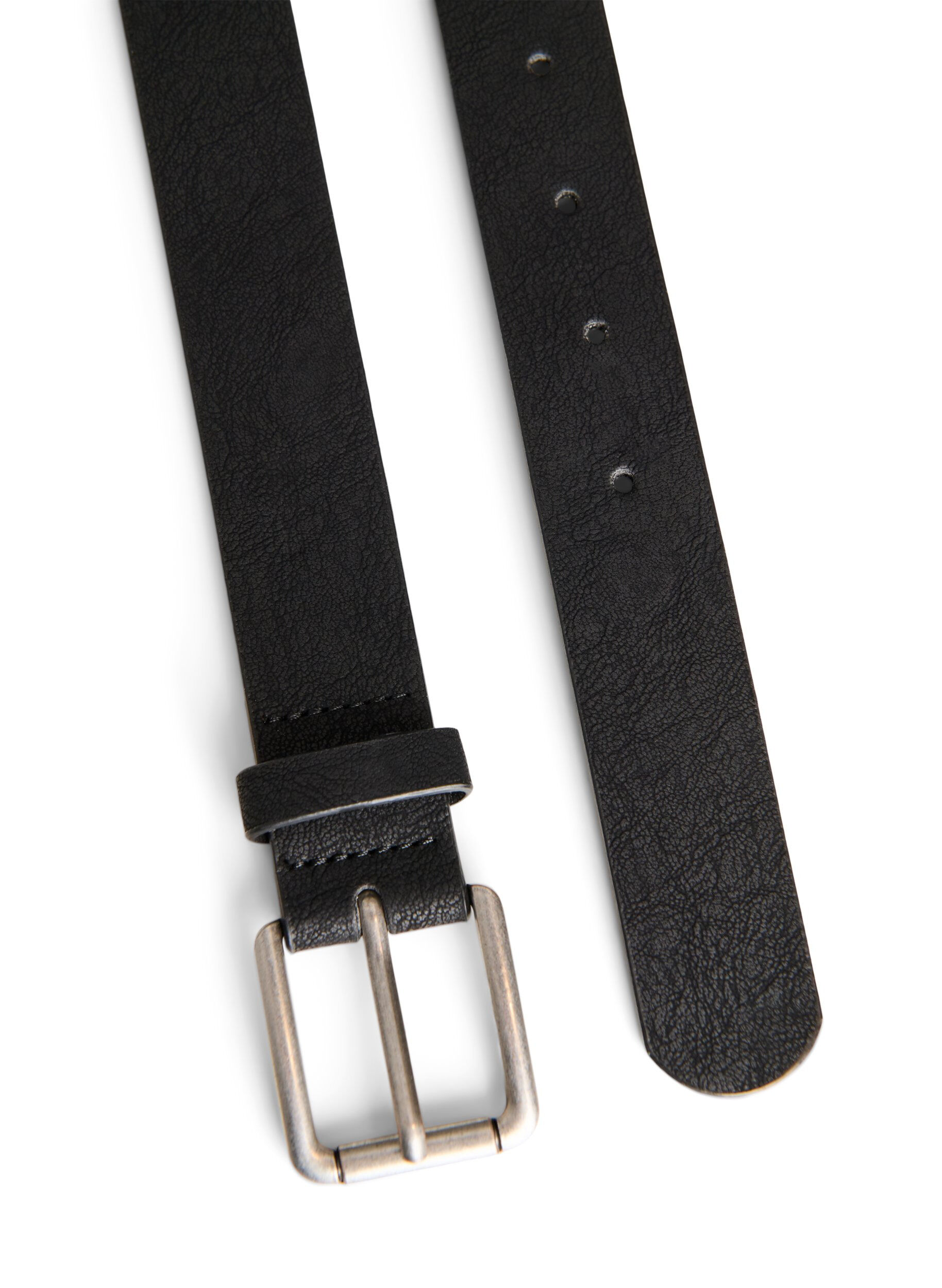 Zizzifashion Belt in leather mix with classic buckle, Black, Packshot image number 2
