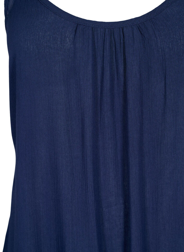 Solid colour strap dress in viscose, Blue, Packshot image number 2