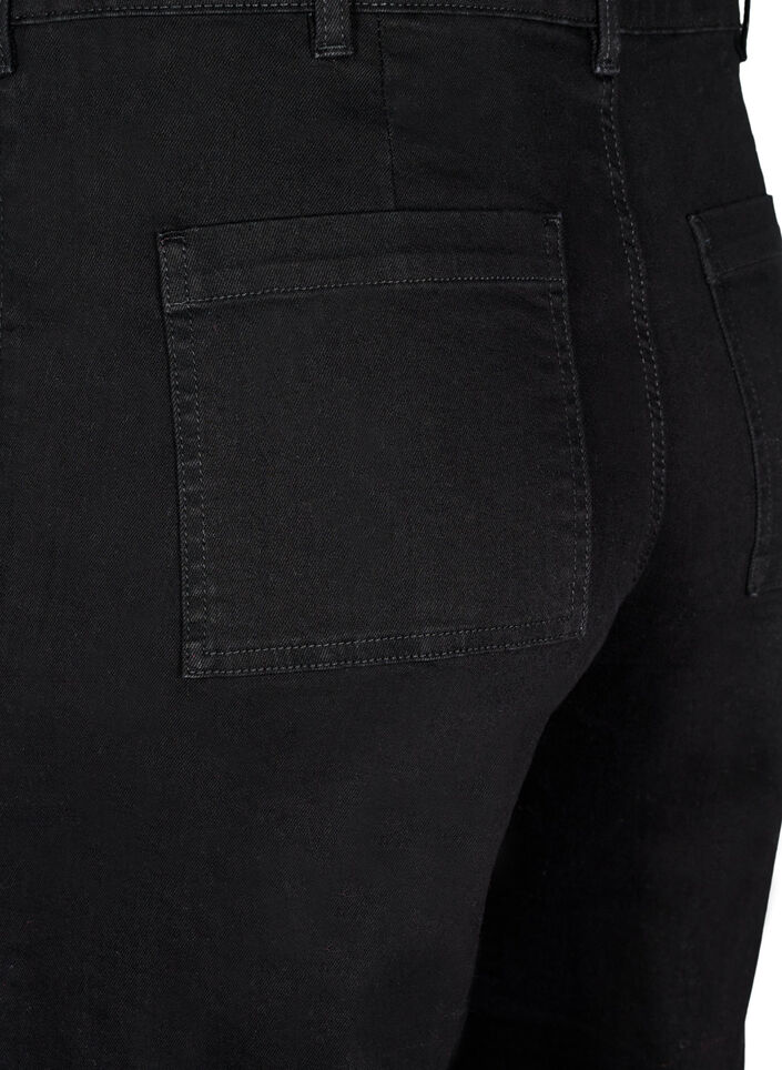 High-waisted jeans with wide legs, Black, Packshot image number 3