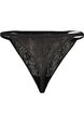 Lace G-string with elasticated waist, Black, Packshot image number 1