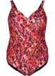 Swimsuit with print and wrap effect, Red Leopard AOP, Packshot image number 0