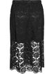 Lace midi skirt with an elasticated waist, Black, Packshot image number 1