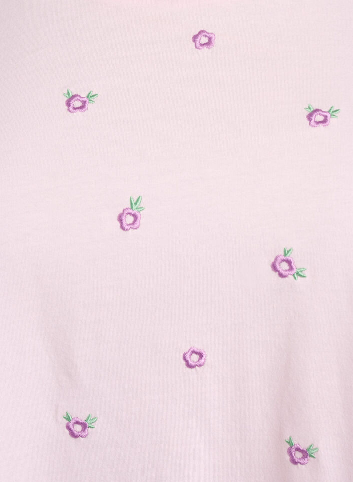 T-shirt in organic cotton with embroidered motifs, Pink, Packshot image number 2