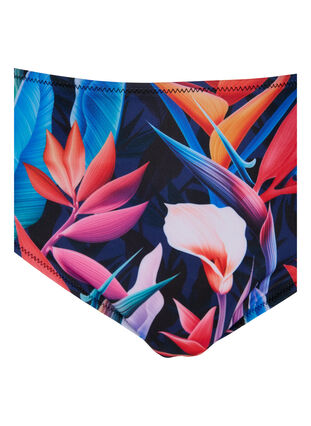 Bikini bottom with print and high waist, Bright Leaf, Packshot image number 2