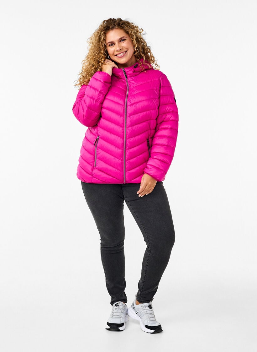 Lightweight jacket with hood, Pink, Model image number 1