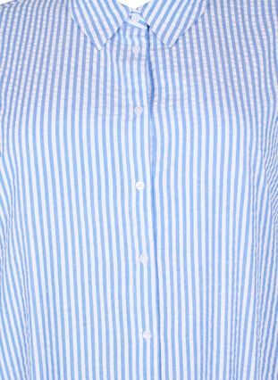 Long striped cotton shirt, Light Blue Stripe, Packshot image number 2