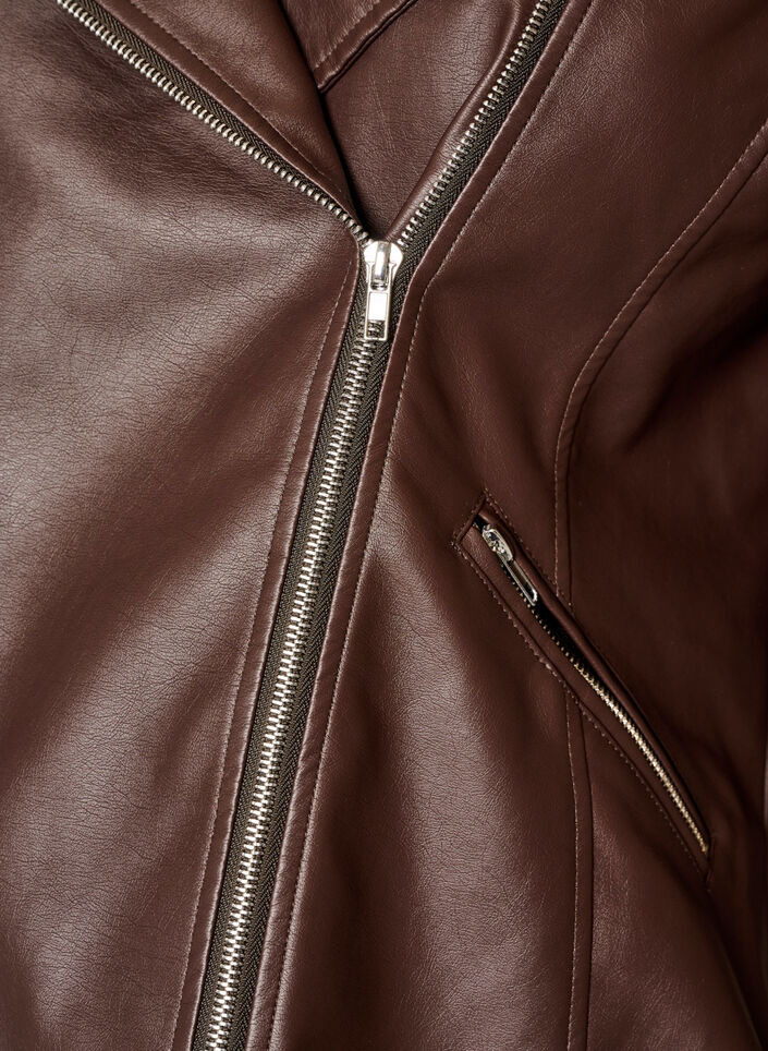 Biker jacket in faux leather, Brown, Packshot image number 2