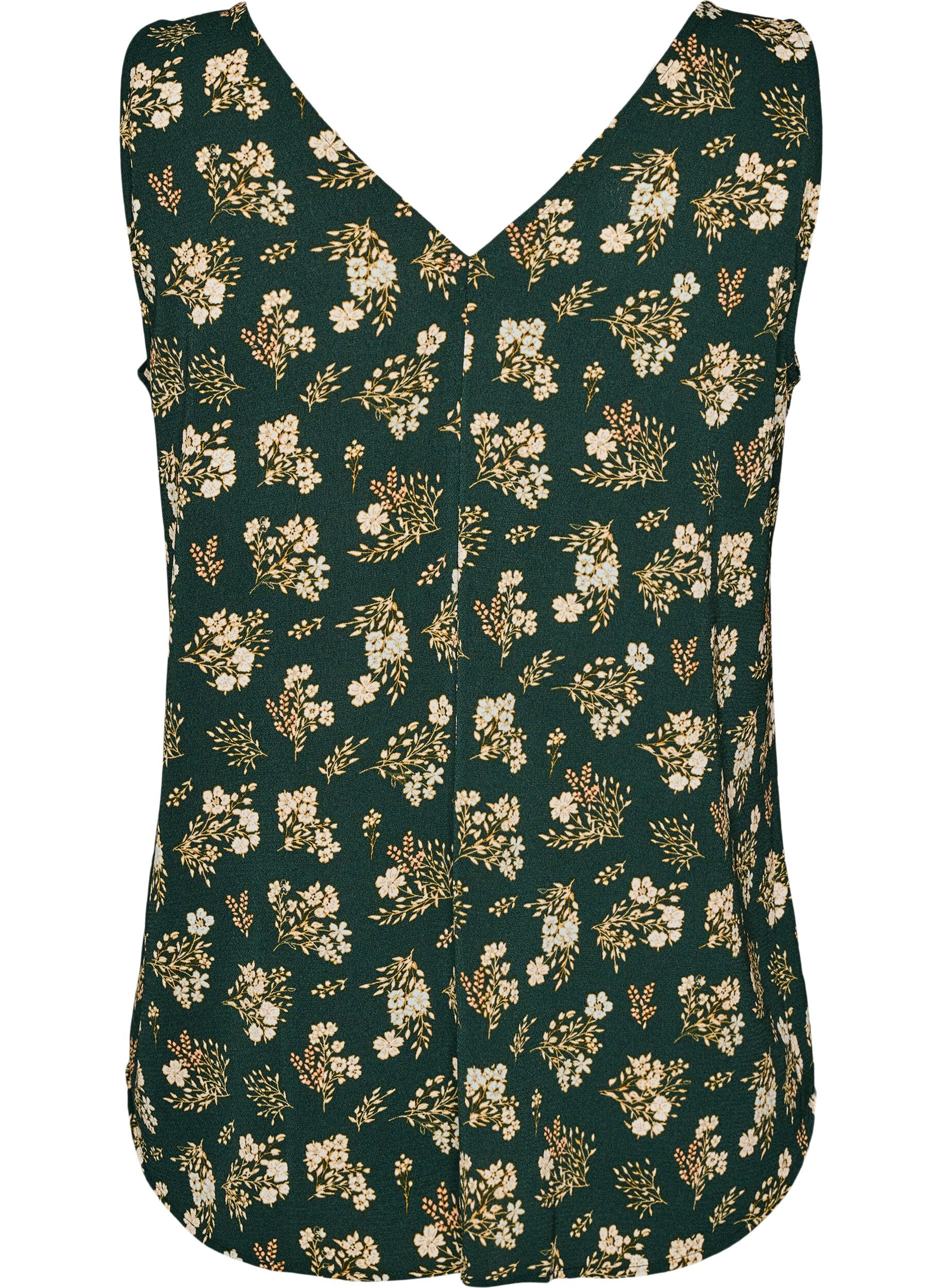 ZizzifashionPrinted top with v-neck, Green, Packshot image number 1