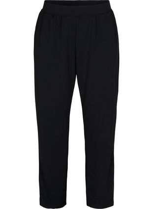 Loose trousers with elasticated waist, Black, Packshot image number 0