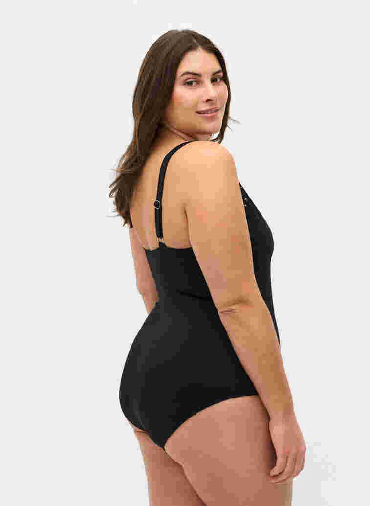 Swimsuit with studs, Black, Model image number 1