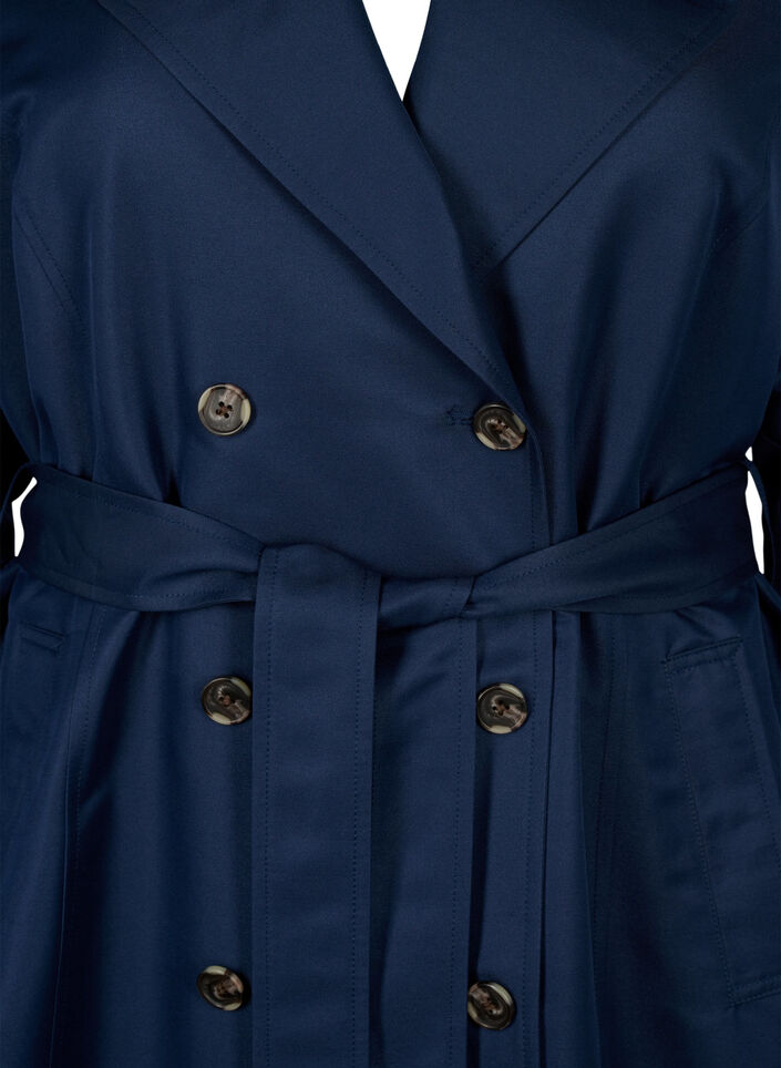 Short trench coat with belt, Blue, Packshot image number 2