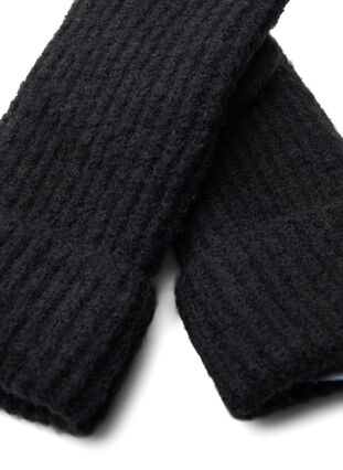 Knitted mittens, Black, Packshot image number 2