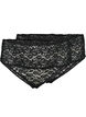 Lace briefs 2-pack, Black, Packshot image number 0