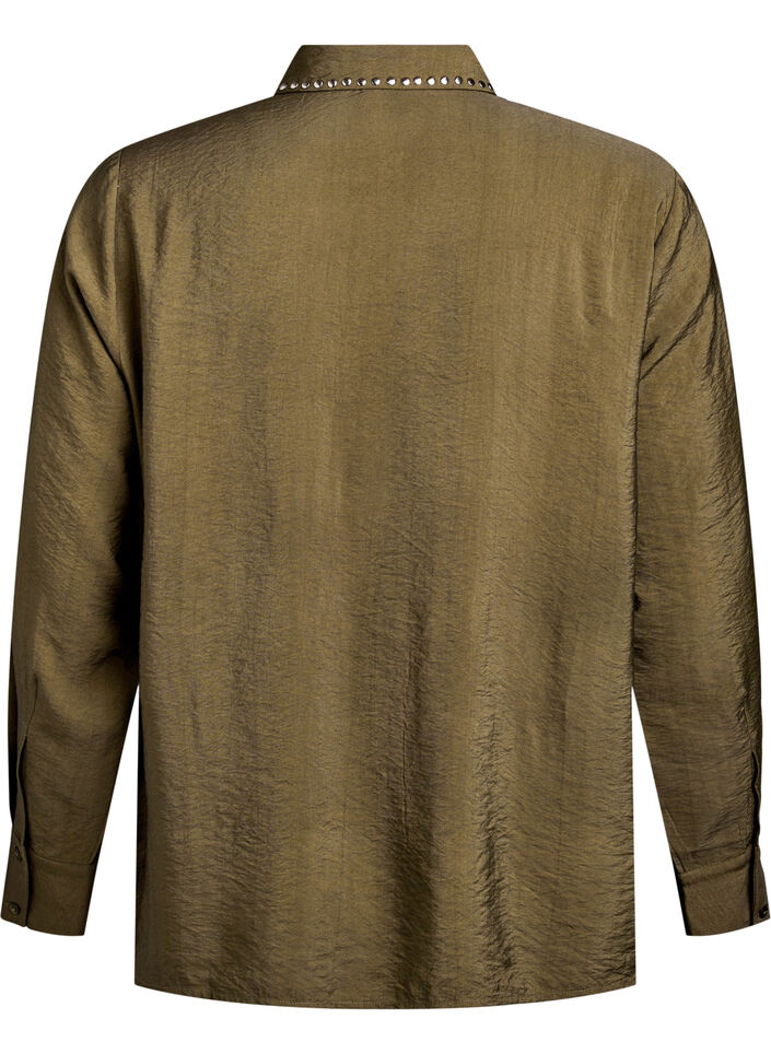 Shirt with studs, Green, Packshot image number 1