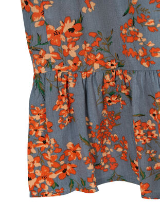 Printed skirt with elasticated waistband and pleats, Balsam Green Flower, Packshot image number 3
