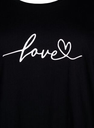 Crew neck cotton T-shirt with print, Black W. Love, Packshot image number 2