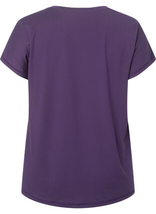 Short sleeved workout t-shirt, Purple Plumeria, Packshot image number 1