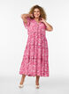 Patterned viscose midi dress, Pink, Model image number 0